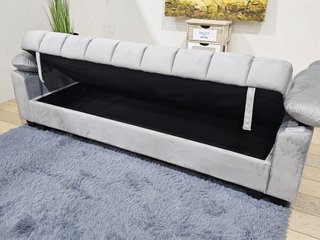 Sofá Cama Gris de 3 Plazas con Arcón