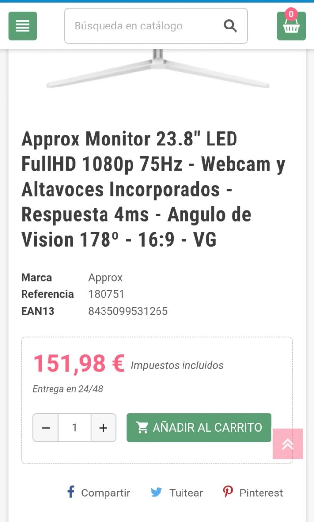 Monitor Pantalla 24° 75HZ AQPROX Ordenador HDMI PC