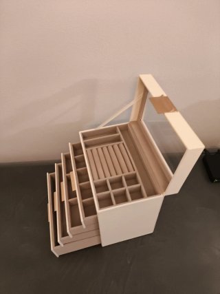 Portagioie grande beige e bianco