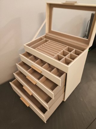 Portagioie grande beige e bianco