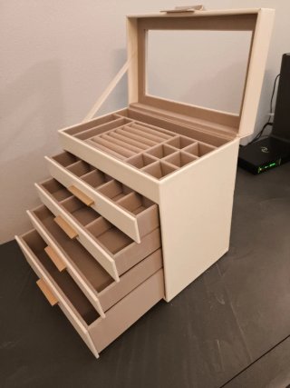 Portagioie grande beige e bianco