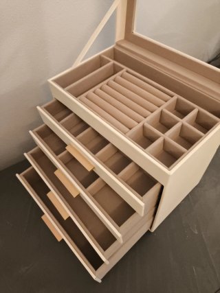 Portagioie grande beige e bianco