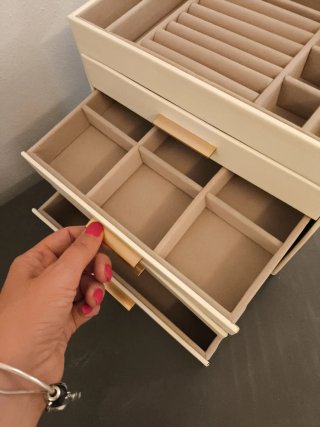 Portagioie grande beige e bianco