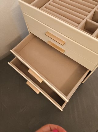 Portagioie grande beige e bianco