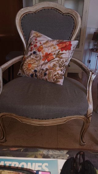 2 Sillones Vintage Tela y Madera