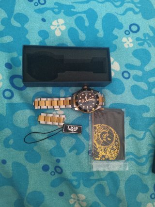 Reloj Lige Hombre Acero Dorado y Plateado