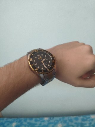 Reloj Lige Hombre Acero Dorado y Plateado