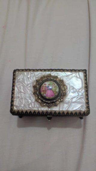 ✅Joyero Vintage Malla ,tipo Nácar Años 50
