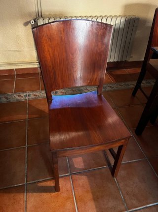 6 sillas de madera maciza caoba estilo colonial
