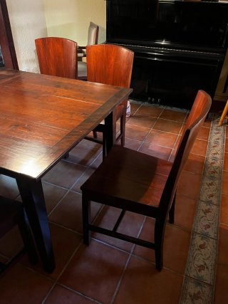 6 sillas de madera maciza caoba estilo colonial
