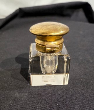 Antico Calamaio Vetro e Ottone Fine '800