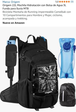 Mochila senderismo Origem negra