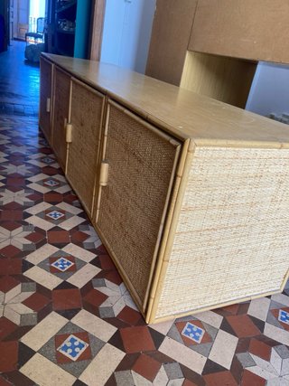 Armario modular vintage bambú/mimbre