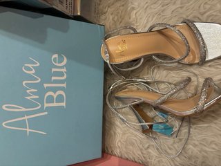 Sandalias Alma Blue tacón plateadas