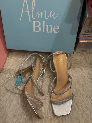 Sandalias Alma Blue tacón plateadas