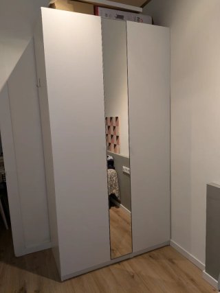 Armario 3 puertas Ikea Pax blanco con espejo