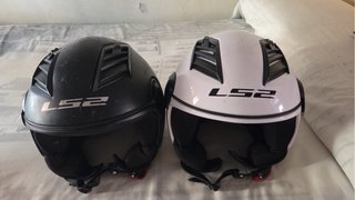 Cascos Moto LS2 Negro y Blanco