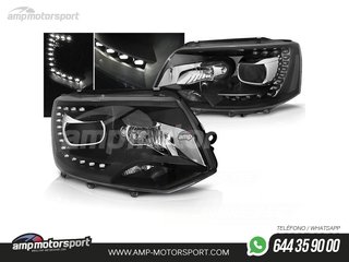 FAROS DELANTEROS LUZ DIURNA LED REAL DRL PARA VOLKSWAGEN TRANSPORTER T5 2010-2015