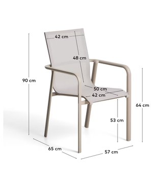 Sedia Kave Home Canea Tex Grigia