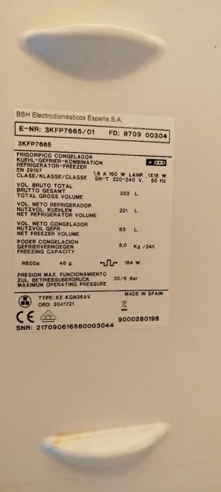 Frigorífico Balay 3KFP7665