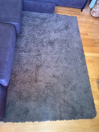 Alfombra pelo largo gris oscuro/marron