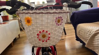 Bicicleta infantil negra y rosa