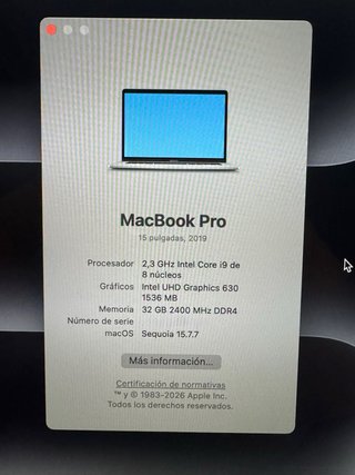 MacBook Pro 15” 2019 i9 32GB 512GB Radeon Pro 560X