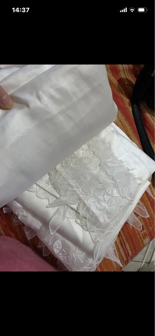 Lenzuola matrimoniali raso e pizzo bianco