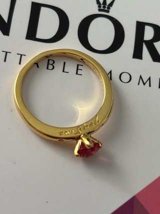 Anillo Pandora Corazón Rojo Talla 52