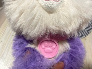 Peluche Gatito Morado con Transportín