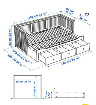 Diván IKEA HEMNES Blanco