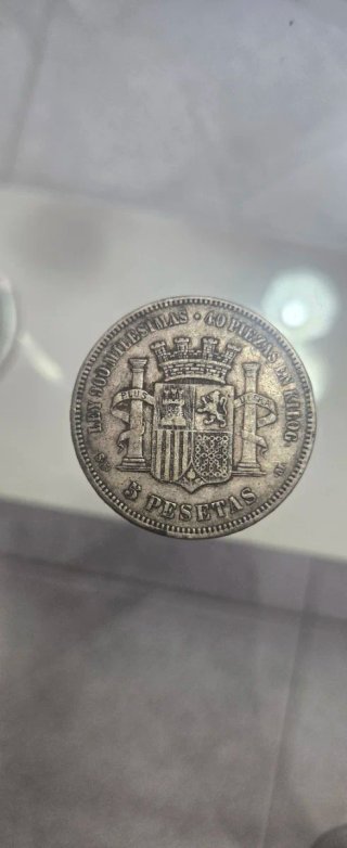 Moneda 5 Pesetas Plata Ley 900