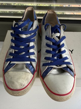 Converse Piel T.41 Plata/Azul 100% piel (16)