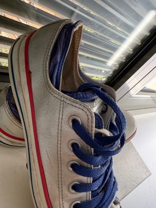 Converse Piel T.41 Plata/Azul 100% piel (16)