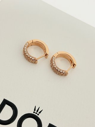 Pendientes Pandora Aro Tono Oro Rosa Circonitas