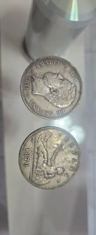 Monedas antiguas Amadeo I Rey de España 1870-1871