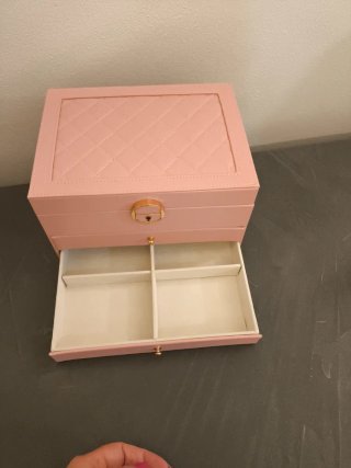 Portagioie grande rosa con cassetto