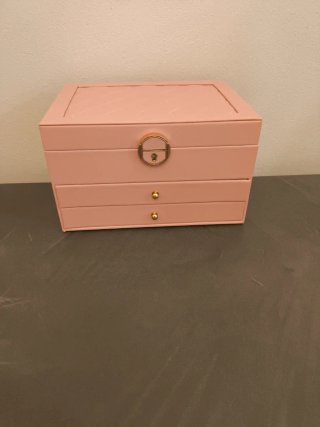 Portagioie grande rosa con cassetto