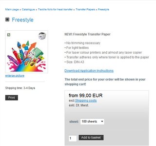 Papel A3 transfer láser, textiles fondos claros