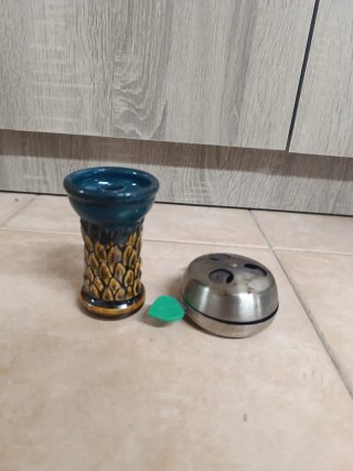 Lámpara de cristal azul decorativa