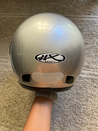 Casco Moto Plata con Visera HX Safety
