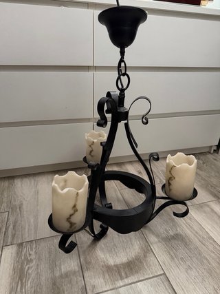 Lampara clásica de metal tipo candelabro,
