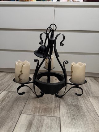 Lampara clásica de metal tipo candelabro,