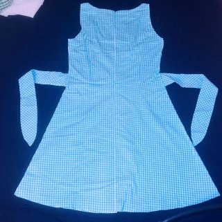 Vestido mujer azul y blanco cuadros