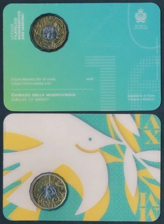 SAN MARINO MONEDA CONMEMORATIVA 2016 COINCARD