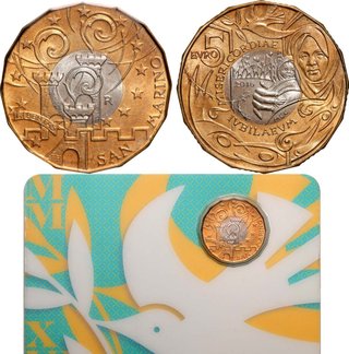 SIN ABRIR! SAN MARINO MONEDA 5€ AÑO 2016 COINCARD