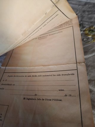 Permiso de Circulación Coche 1957