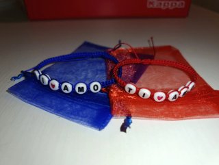 Set 2 Bracciali Coppia Macramè „TI AMO”