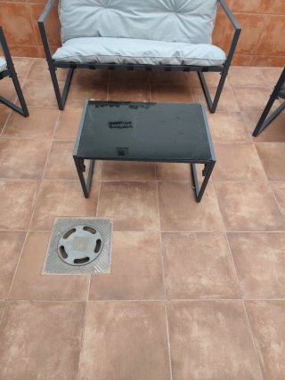 Conjunto jardín: 2 sillones, sofá y mesa