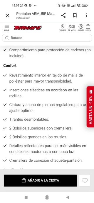 Pantalón Moto Cordura ARMURE